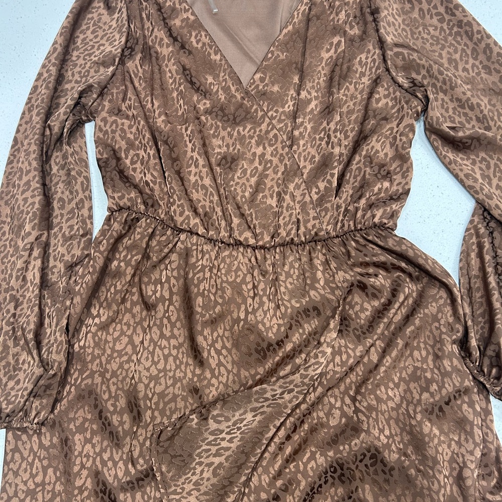 Peach Love California Brown Leopard Dress